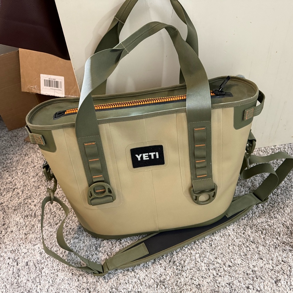 YETI Olive Green & Tan Cooler